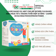 Canxi nano d3 mk7 cho bé RICHER CALNANO MK7 MILK từ 6 tháng tuổi Hộp 20 ống - canxi d3 k2 nhathuocph