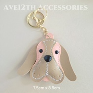 AVE12TH PU Leather Beagle Puppy Face Bag Charm Keychain