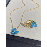 Van Cleef  Van Cleef & Arpels[VC@Van Cleef & Arpels Turquoise Butterfly Necklace/Ring/Ear Studs]