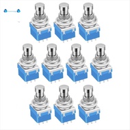 10PCS Guitar Effects Pedal Footswitch 3PDT Stomp Pedal Switch 9-Pin Locking Push Button Foot Switch