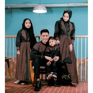 Baju Couple Keluarga Lebaran 2024 Muslim Warna Hitam Mewah Sarimbit