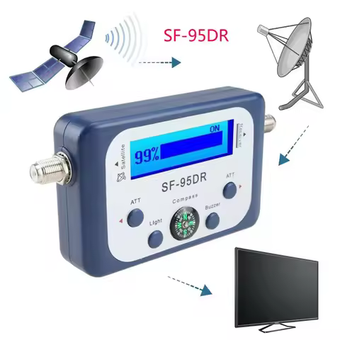 SF-95DR Digital Satellite Seeker TV Signal Receiver With-Compass FTA DVB Built-in Signal Strength Me