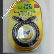 Fast charging Cable 2.4A chrome micro Cable
