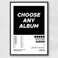 1Pc Custom Album Poster - Canvas Music Wall Art, Album Cover Print, Choose Any Album, Song Tracklist