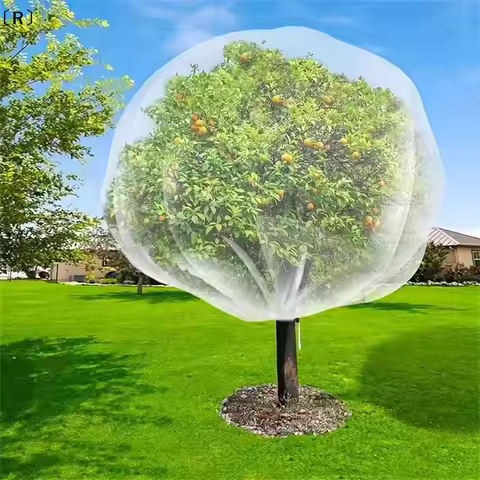〔R〕Large Fruits Tree Netting Cover With Zipper And Drawstring Garden Insect Netting Transparent Bird