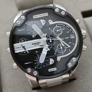 Men's Watch BIG Size DL DZ7313 DZ7888 Mr. Da**y 2.0 4Time Chronograph Black Dial Silver Steel