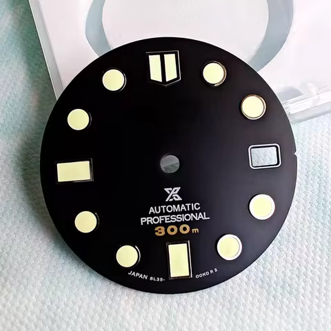 28.5mm dial NH35A dial Ocean Master C3 green luminescent sunburst for Seiko mod