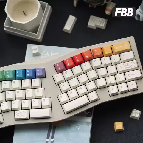 FBB Keycaps Rainbow Cherry Profile PBT Key Cap For Cherry MX Switch Mechanical Keyboard Keycap Custo