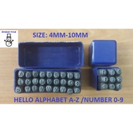 PRC ALPHABET A-Z 0-9 4-10MM LETTER NUMBER NOMBOR PUNCH PUNCHES PLATE BOARD STAMP CHOP PUNCH4-10MM