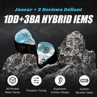 Juzear Defiant Camefidelity Edition 1DD+3BA Hybrid IEMs Game Mic Earphones with Type‑C 3.5mm Swappab