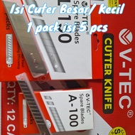 1 Pack isi 5 pcs | Refill ISI Pisau Cutter Besar / Kecil  | Pisau Cutter Kualitas Premium Bagus dan 