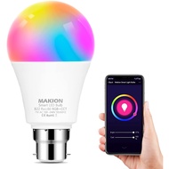 Makion WiFi Smart Light Bulb B22 Bayonet 60W Equivalent,Dimmable RGBCW Multicolor Light Bulb Work wi