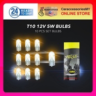 T10 12V 5W (501) Capless Automotive Bulb 10pcs car dome light front small light bulb yellow