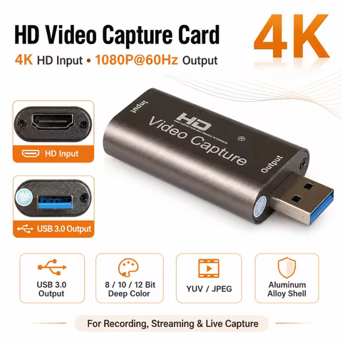1080p HD Video Capture Card 60Hz HDTV HD to USB 2.0 Video capture card for Live streaming