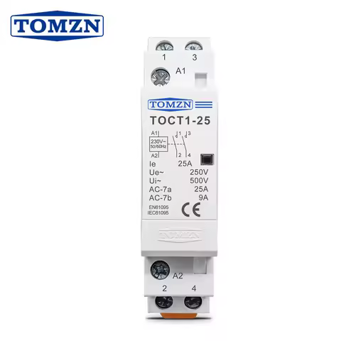 TOCT1 2P 25A 110V/230V 50/60Hz Din Rail Household AC Modular Contactor 2NO
