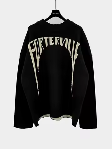 Winter new men's and women's fashion high street trend pullover knitted sweater letter embroidery wa