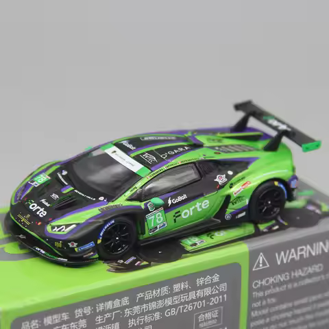 MINIGT 1/64 1062 Lamborghini Huracán GT3 EVO2 #78 Forte Racing 2024 Car Alloy Toys Motor Vehicle Die