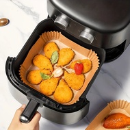 50Pcs Air Fryer kertas pakai buang Air Fryer Accessories Square Round Oil-proof Liner Non-Stick Mat untuk Baking Oven dapur
