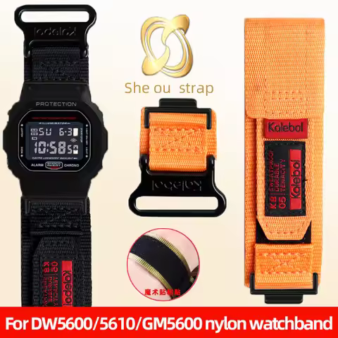 Nylon Watchstrap For Casio G-SHOCK DW5600 DW-5600 GW-M5610 GW-B5600 GW B5600 Canvas Watchband With M