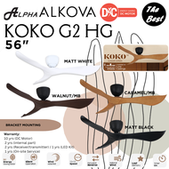 Alpha Alkova Koko G2 HG 56 40 Inches DC Motor 3 Blades Remote Control 12 R/F Speeds Bracket Mounting