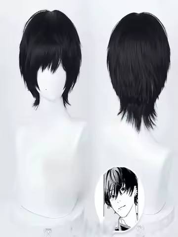Anime Chainsaw Man Yoshida Hirofumi Cosplay Wig 35cm Short Black Heat Resistant Synthetic Hair Man P