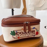 COACH Bag New Style Fruit Plant Three-Dimensional Embroidery Letter Cute COACH Cosmetic Bag COACH Ha