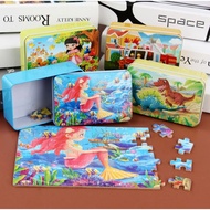 60-piece wooden 3D puzzle set with 8 themes for children