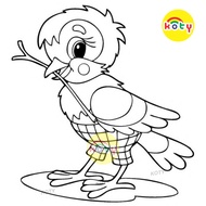 Set of 50 Beautiful Cute Animal Theme Coloring Pages for Children - Children's Toys on A4, A5 Paper 