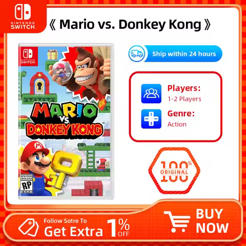 Nintendo Switch - Mario Vs. Donkey kong - Games Deals Official Physical Game Card Support 1-2 Player