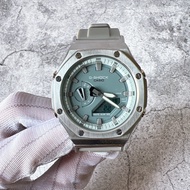 GA-2100 AP GRAY STEEL BEZEL RUBBER STRAP PREMIUM CORY 1.1