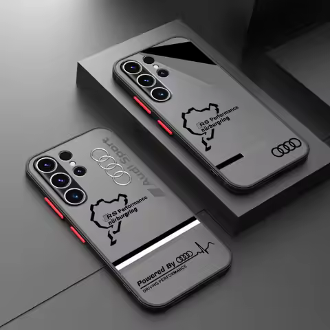 Sport A-Audi-Logo Case for Samsung Galaxy S25 S21 FE S22 Plus S10 S9 S20 S24 S23 Ultra Black Edge Sh