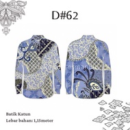 KATUN [D62] 1⁄2 meter COTTON BATIK CLOTH BY THE meter/ UNIFORM BATIK CLOTH/ INDONESIAN BATIK/ CAP BA