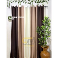 MADRAZO Elegant Chocolate with Khaki Curtain - 3IN1 and 5IN1 - 10RINGS 5FT up to 9FT