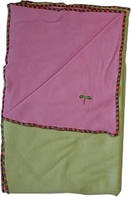 Organic Cotton Yuga YBL-L-09 Reversible Gauze Blanket, Sage x Strawberry, 29.5 x 38.6 inches (75 x 9