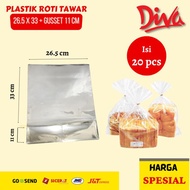 Plastik Roti Tawar 26.5 x 33 cm + Guset 11 cm [1 pack isi 20 pcs] Kitchenware