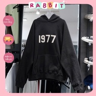 Essential Fear Of God 1977 Iron Black Hoodie Genuine I Rabbit Authentic