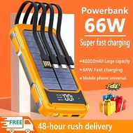 40000mah New solar power bank Support fast charger four wire powerbank solar charger Buy 1 give 3 gi