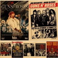 Guns N Roses Rock Music Posters Vintage Poster Retro Wall Sticker Home Decor Kraft paper Cafe BarCla