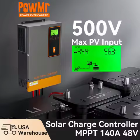 PowMr MPPT 140A 48V Solar Charge Controller 140Amp Solar Battery Regulator Max PV Input 500V