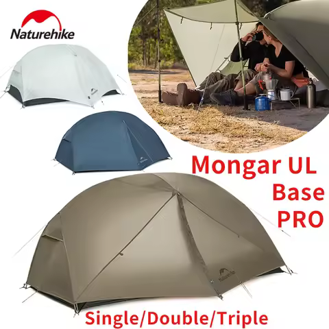 Naturehike Mongar UL BASE PRO 1-3 People Tent Trekking Backpacking Shelter Tent 20D Nylon Waterproof