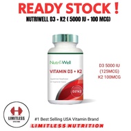 Nutriwell VITAMIN D3 5000iu+K2 100 mcg - 60 Tablets