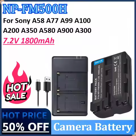 NP-FM500H 7.2V 1800mAh Camera Battery for Sony DSLR-A350 DSLR-A700 DSLR A200 A300 A450 A700 A580 SLT