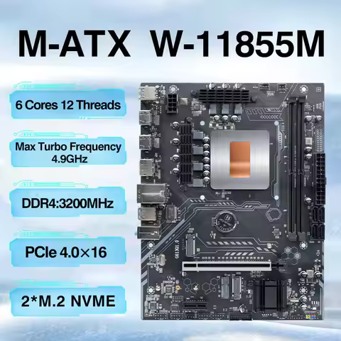ERYING Kit Xeon CPU Motherboard Combo Interposer W 11855M 2.6GHz 6C12T DDR4 RAM placa mãe lga 1151 M