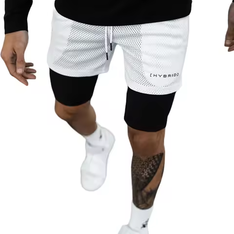 Men’s Quick Dry Athletic Shorts Breathable 2 In 1 Workout Shorts Training Shorts with Compression Li