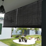 Wooden Blind 8' (W) X 6' (L) - 12' (L) Steel Wire Kayu Meranti Bidai Premium Curtain Outdoor Indoor 