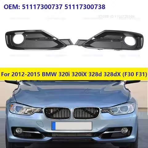 For 2012-2015 BMW 320i 320iX 328d 328dX (F30 F31) Front Bumper Fog Light Grille Trim Cover 511173007