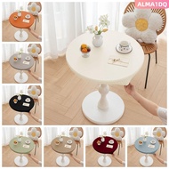ALMA1DQ Round Tablecloth, High Elastic Edge Oil Proof Table Cloth, High Quality Waterproof Non-Slip 