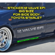 Toyota Starlet 12 VALVE EFI side Door Sticker BIG size for side body