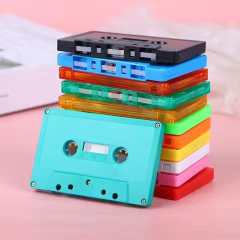 1Pc Color Blank Tape Case Audio Magnetic Audio Recording Cassette Tape Shell Empty Reel To Reel Cass