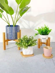 1入木製花盆托盤,現代化的室內植物展示支架,地面及桌面花盆配件,盆座可用於盆景架